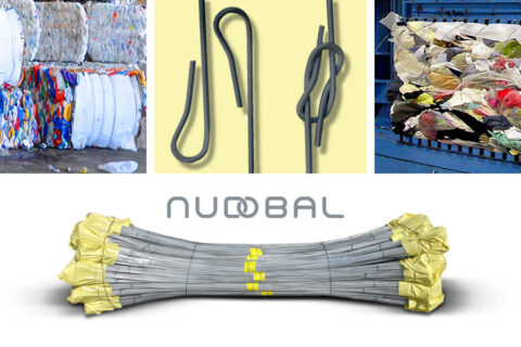 NUDOBAL rods in grey steel and galvanized for the tying of textile products
