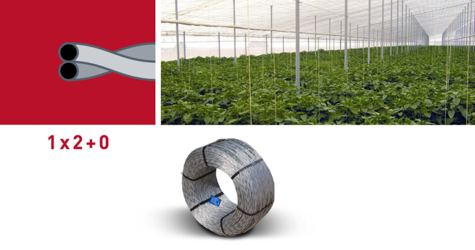 Aluminized 2-wire braid for greenhouses