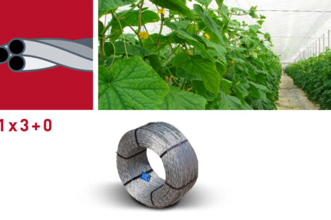 Aluminized 3-wire braid for greenhouses