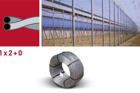 2-wire galvanized left-handed braid for greenhouses