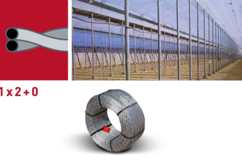 Galvanized 2-wire right-hand braid for greenhouses