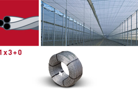 3-wire galvanized left-handed braid for greenhouses