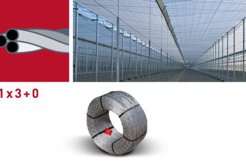 3-wire galvanized right-hand braid for greenhouses